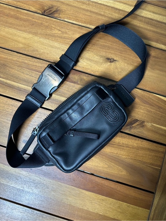 Coach Other - Coach Mini Edge Black Leather Belt Bag/Sling Pack